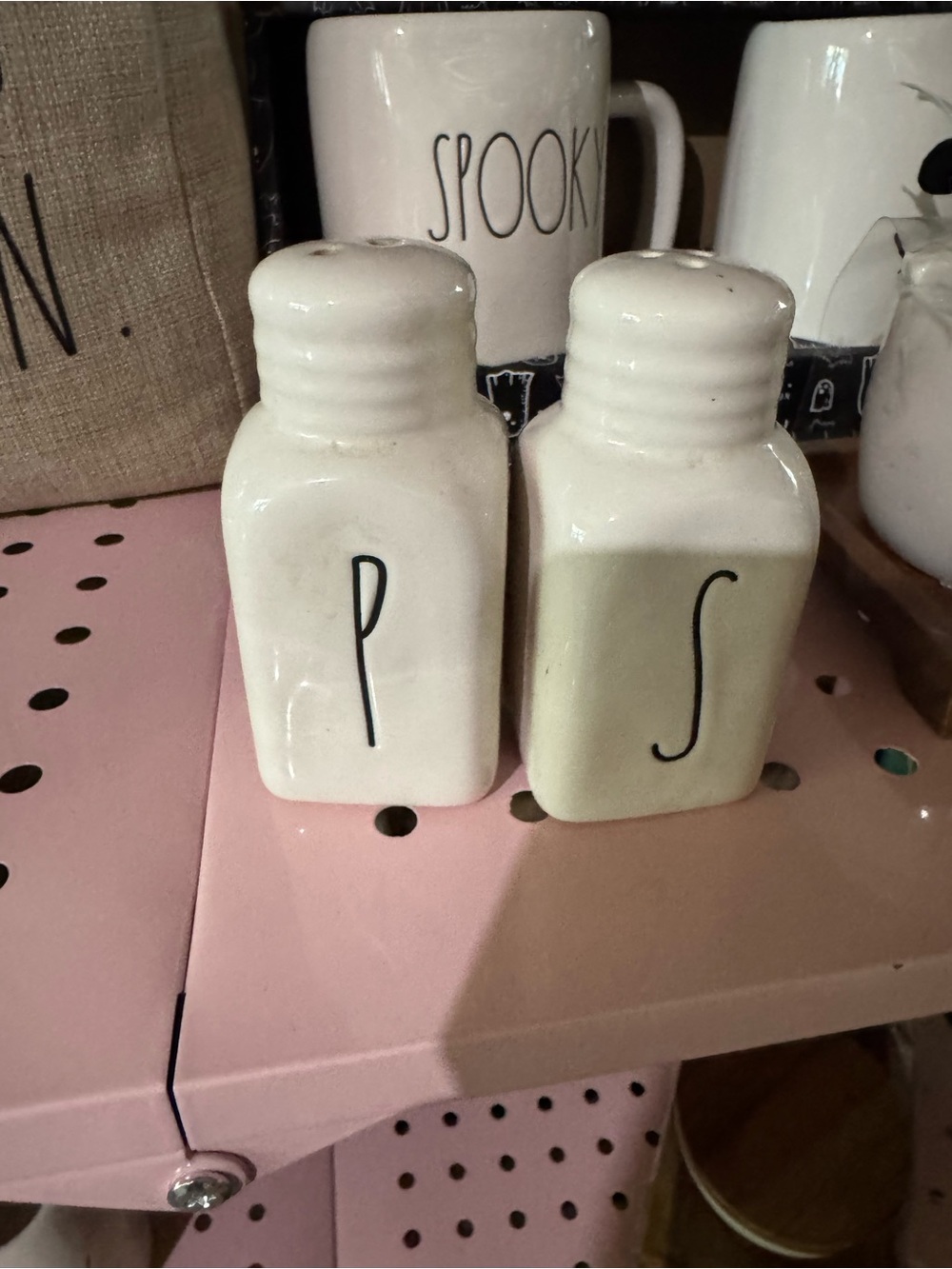 Rae Dunn White Ceramic P/S Salt and Pepper Shakers